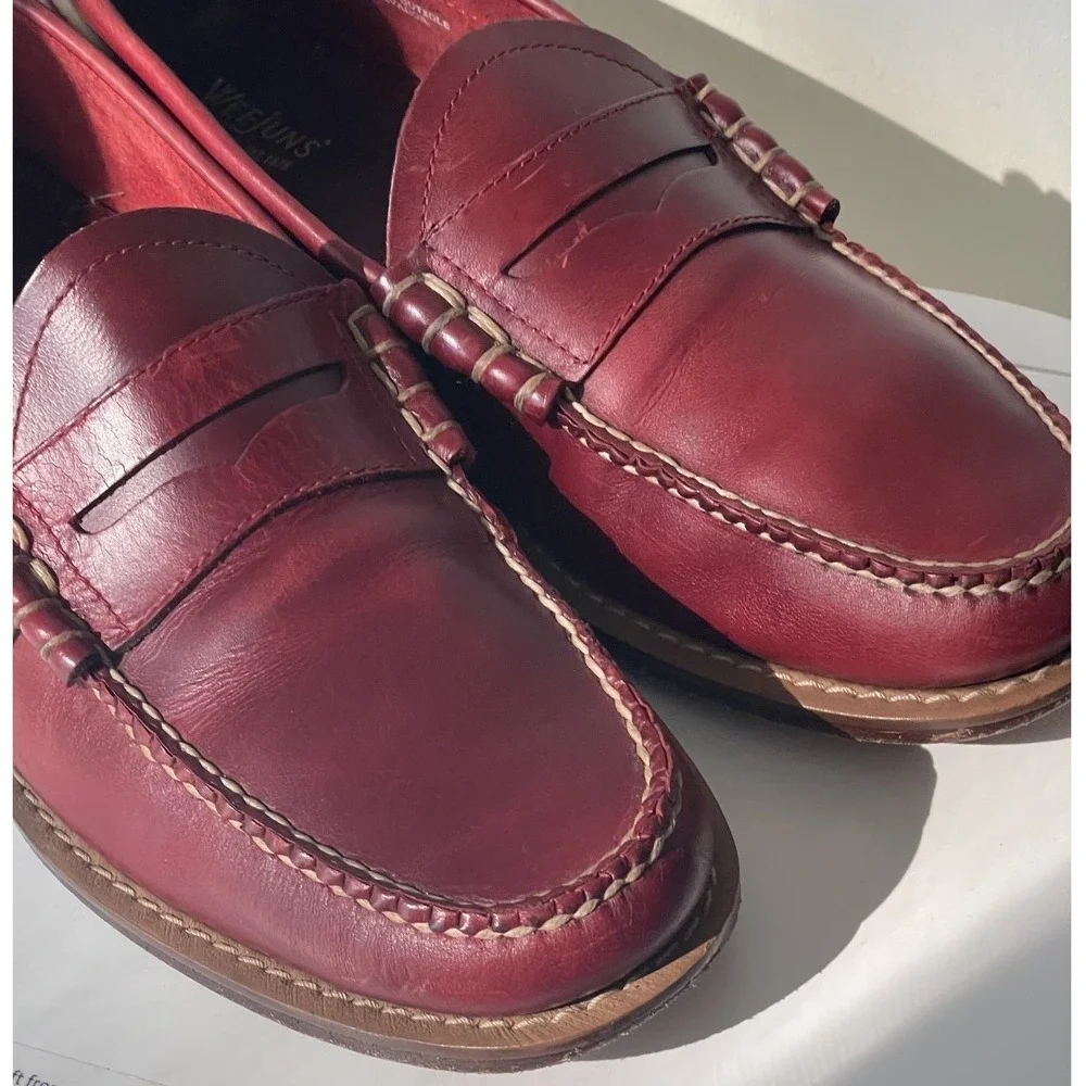 G.H. Bass Weejuns Mens 11 D Burgundy Leather Penny Loafers Beefroll